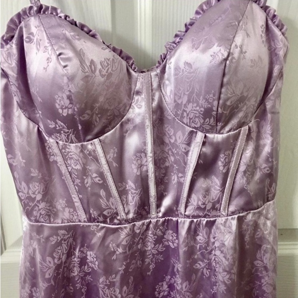 B. Darlin Elegant Lavender Floral Bustier dress